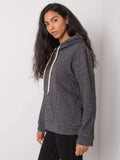 Bluza damska z kapturem, szara, Ex Moda