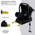 Kinderkraft, Mink Pro, fotelik samochodowy + baza Mink FX, Black, 40-75 cm