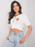 T-shirt damski, ecru, Rue Paris