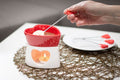 Czekoladowe fondue, porcelanowe, czerwone