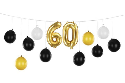 Partydeco, girlanda balonowa 3w1, 60 urodziny, 260x32 cm