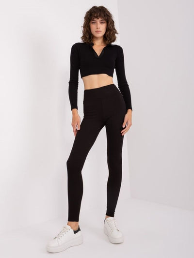 Legginsy damskie, czarne, Rue Paris