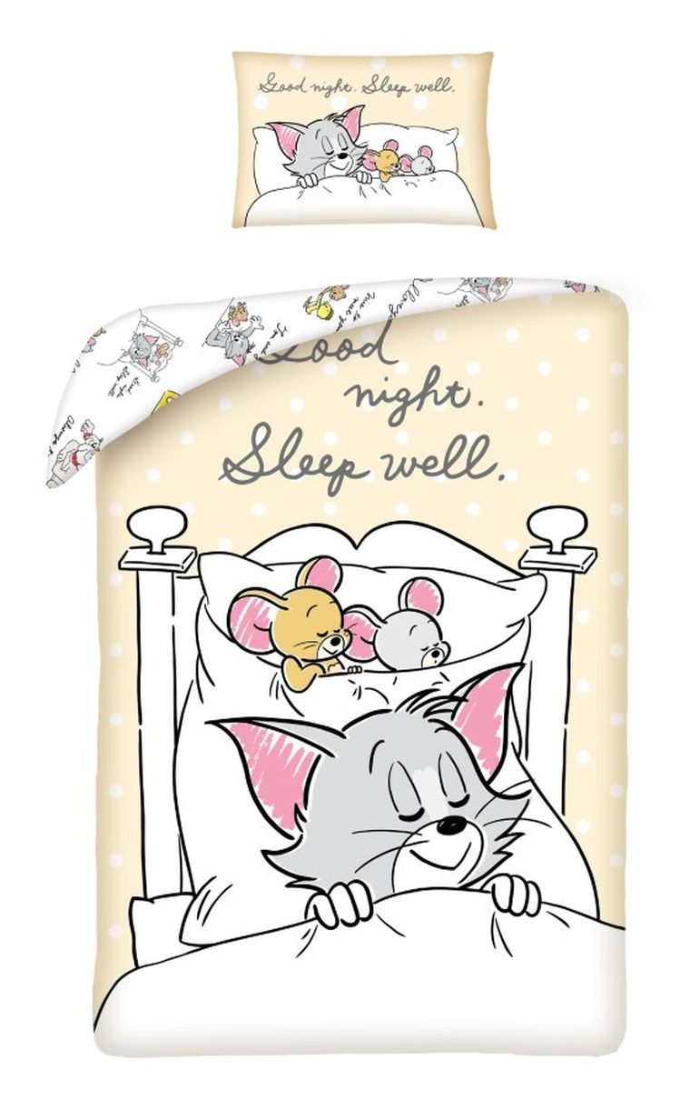 Tom i Jerry, 2-częściowy komplet pościeli niemowlęcej, 100x135 cm