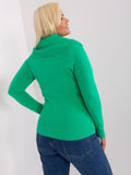 Sweter damski, plus size, zielony, P-M