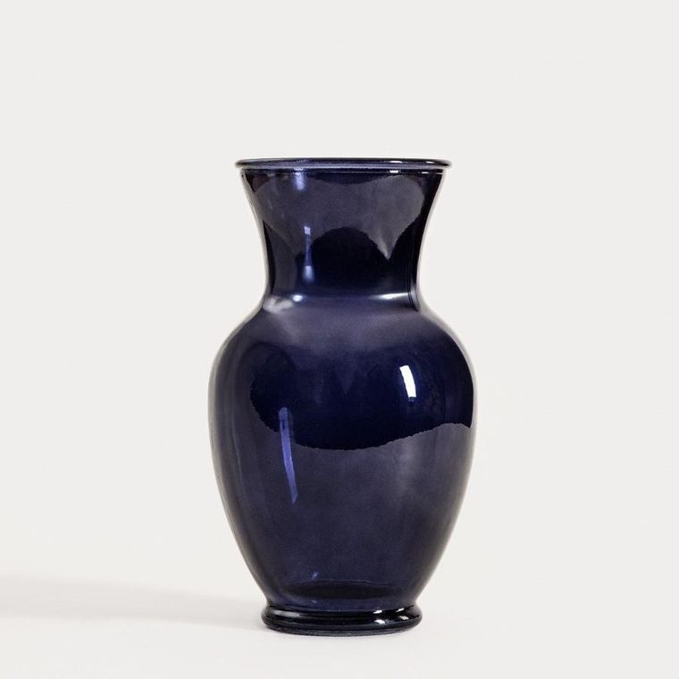 Homla, Delle, wazon, szklany granatowy, 15,5x27,5 cm