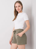 Szorty damskie, khaki, Rue Paris