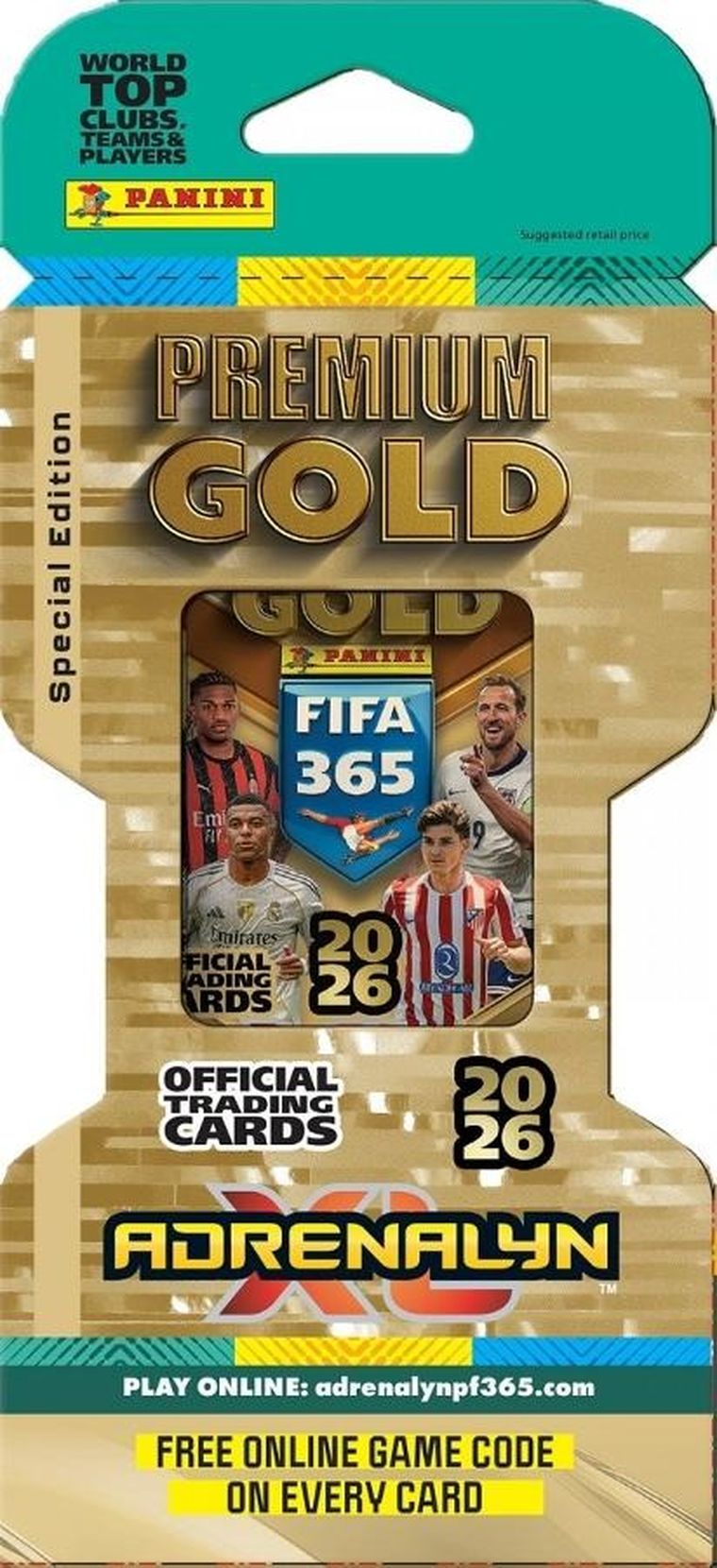 Panini, FIFA 365, Adrenalyn XL 2026, Premium Gold, saszetka z kartami kolekcjonerskimi, 1 szt.