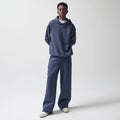 Granatowa bluza basic z kapturem oversize NOWEAR