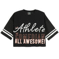 Cool Club, T-shirt dziewczęcy, crop top, czarny