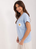 T-shirt damski, niebieski, Rue Paris