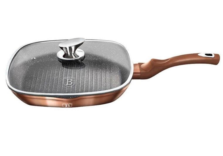 Berlinger Haus, patelnia granitowa grillowa, Rose Gold, 28 cm