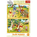 Trefl, Kubuś Puchatek, Dzień w ogrodzie, puzzle, 2x24 elementów