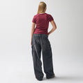 Regulowane grafitowe jeansy o kroju super baggy NOWEAR
