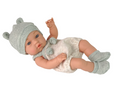 Lean Toys, lalka bobas, sweter, czapeczka zielona, 30 cm