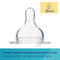 Canpol babies, silikonowe smoczki mini do butelki szerokootworowej EasyStart, 0m+, 2 szt.