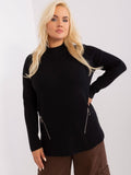 Sweter damski, plus size, czarny, P-M