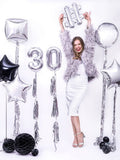 PartyDeco, balon foliowy, kula, 40 cm, srebrny