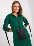 Bluza damska z kapturem, zielona, Ex Moda