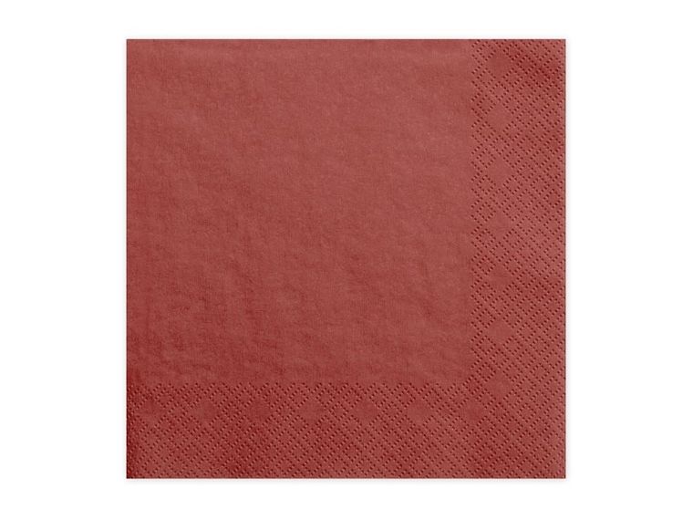 PartyDeco, papierowe serwetki jednorazowe, Lunch Classic, czerwone, 33 cm, 20 szt.