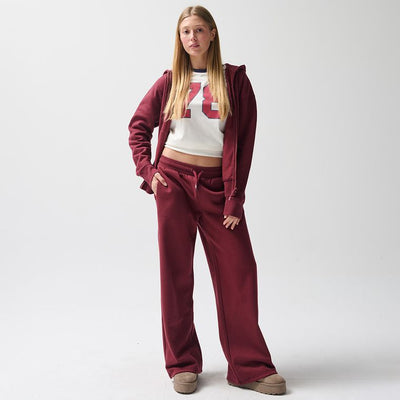 Rozpinana bordowa bluza oversize z kapturem NOWEAR