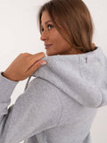 Bluza damska z kapturem, rozpinana, szara, Sublevel