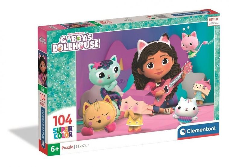 Clementoni, Super Color, Koci Domek Gabi, puzzle, 104 elementy