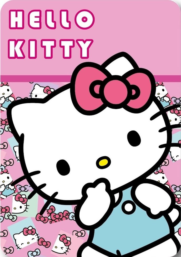 Hello Kitty, koc polarowy, różowy, 100x140 cm