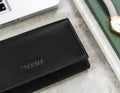 Skórzany, damski portfel na zatrzask z systemem RFID, Cavaldi