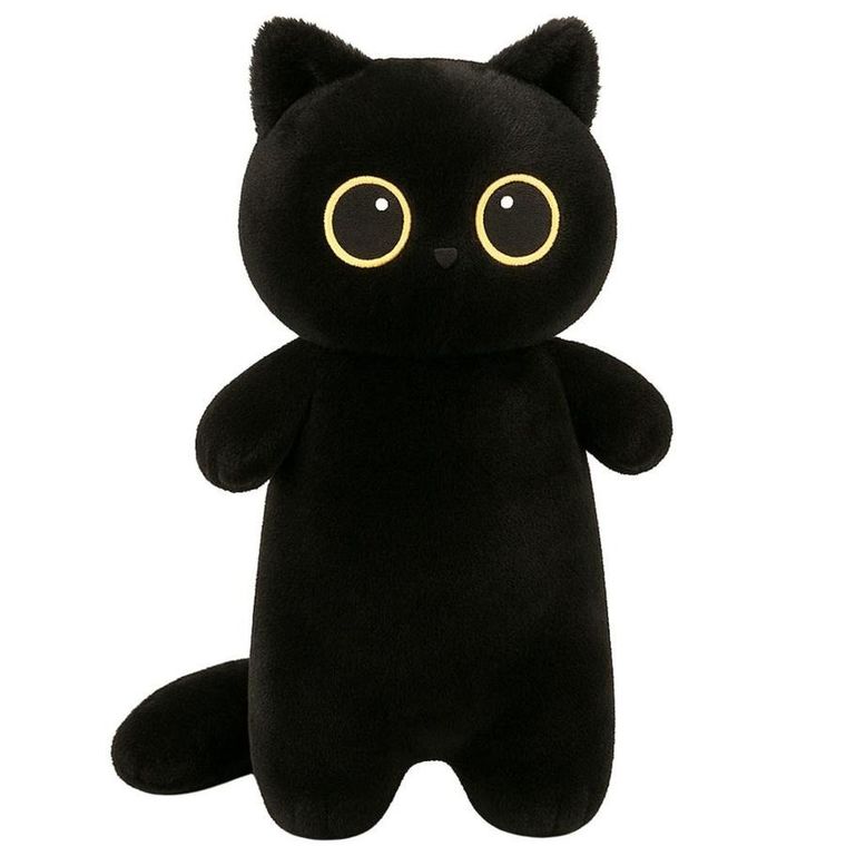 Lean Toys, kot, maskotka, czarny, 65 cm