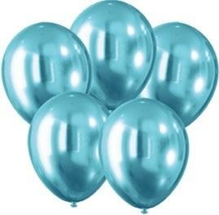 Arpex, balony z efektem chromu, niebieskie, 30 cm, 5 szt.