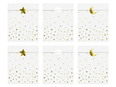 PartyDeco, torebki na słodycze Little Star, 13x14 cm, 6 szt.