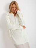 Sweter damski, oversize, ecru, Rue Paris