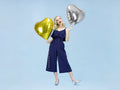 PartyDeco, balon foliowy, serce, 61 cm, srebrny
