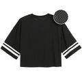 Cool Club, T-shirt dziewczęcy, crop top, czarny