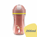 Chicco, kubek treningowy, niekapek, termiczny ze słomką, brzoskwiniowy,14m+, 266 ml