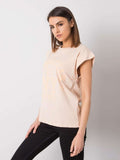 T-shirt damski, brzoskwiniowy, Rue Paris