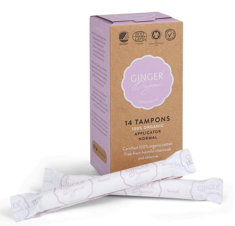 Ginger Organic, tampony z aplikatorem, Normal, 14 szt.