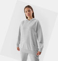 Bluza damska z kapturem, oversize, szara, 4F
