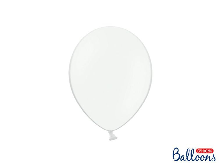 PartyDeco, balony lateksowe strong, pastelowe, białe, 23 cm, 50 szt.