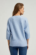 Sweter damski, niebieski, Moodo
