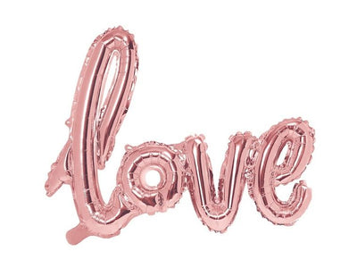 PartyDeco, balon foliowy, napis Love, 73x59 cm, różowy