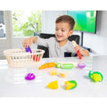 New Classic Toys, drewniane warzywa do krojenia w koszyku