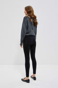 Spodnie jeansowe damskie, push up, czarne, Moodo