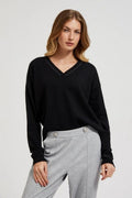 Sweter damski, czarny, Moodo