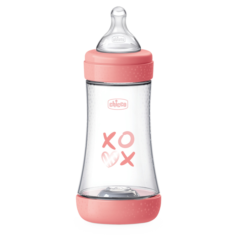Chicco, Perfect5, butelka antykolkowa, pink, 2m+, 240 ml