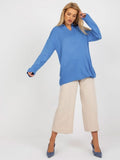 Sweter damski, oversize, niebieski, Rue Paris