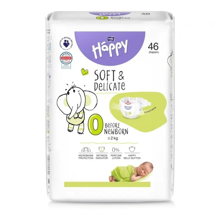 Bella, Baby Happy, Newborn, pieluszki jednorazowe, 46 szt.