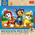 Trefl, Psi Patrol, Urocza Psia Ekipa, puzzle drewniane, 24 elementy