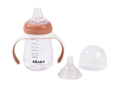 Beaba, butelka treningowa 2w1, tritanowa, terracotta, 210 ml