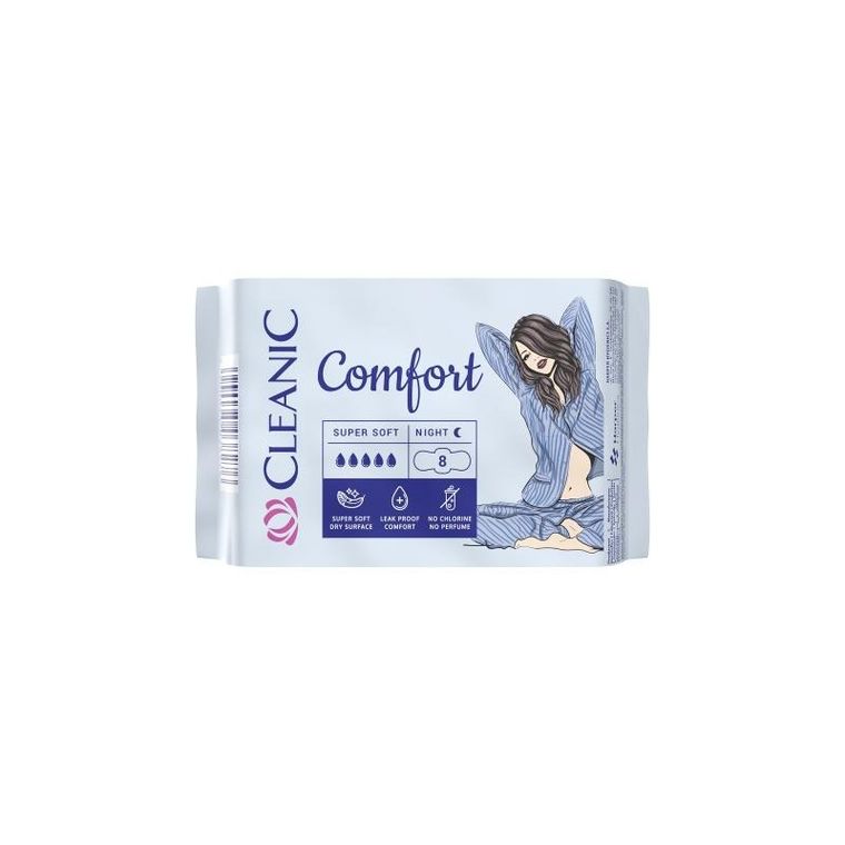 Cleanic, Comfort, podpaski na noc, 10 szt.